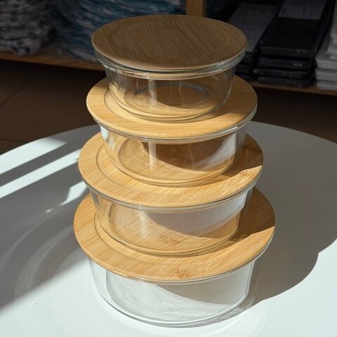 Контейнер стеклянный Fårö, круглой формы, с крышкой, 400 мл