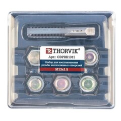 Thorvik ODPRK1315 Набор для восстановления резьбы сливного отверстия поддона M13х1.5, 7 предметов 53211