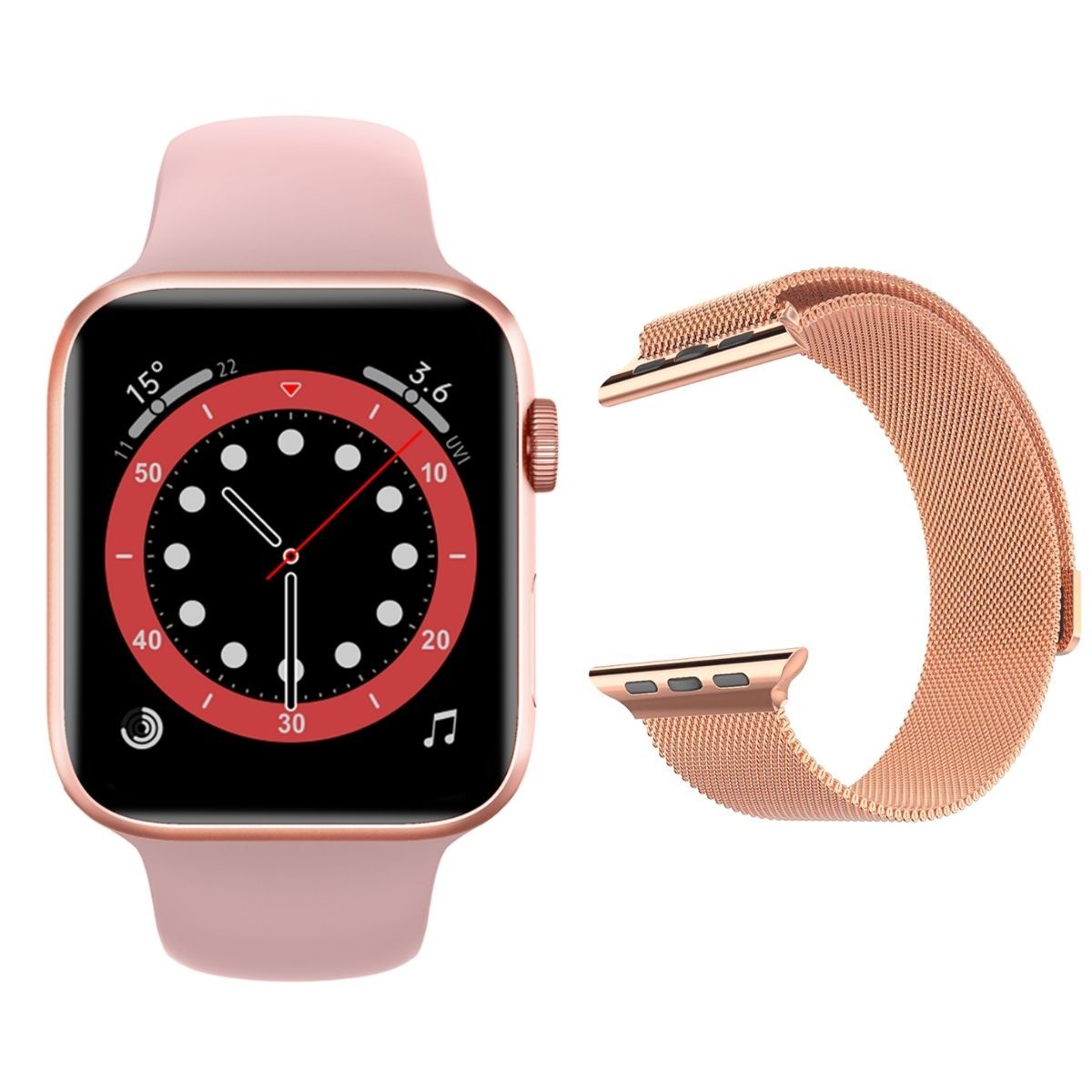 Смарт часы и браслеты Часы Smart Watch IWO 13 Lite (розовые) с Миланским браслетом Milanese_loop_IWO13L.jpg