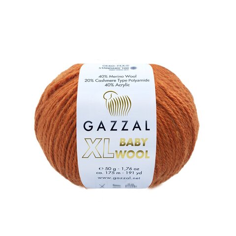 Пряжа Gazzal Baby Wool XL 841 тыква