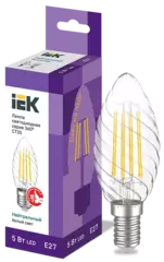 Лампа светодиодная CT35 свеча вит. 5Вт 230В 4000К E27 серия 360° IEK LLF-CT35-5-230-40-E27-CL