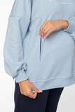 Утепленный свитшот для беременных и кормящих 12262 голубой