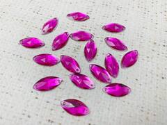 Стразы пришивные акрил, d 0,8х1,5 см, фуксия