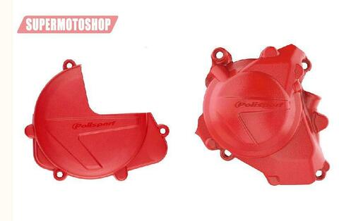 Комплект защиты крышек сцепления и генератора Polisport CRF450R (17->) (красн.)