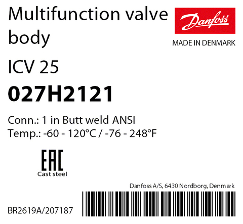 Корпус клапана Danfoss  ICV 25 027H2121