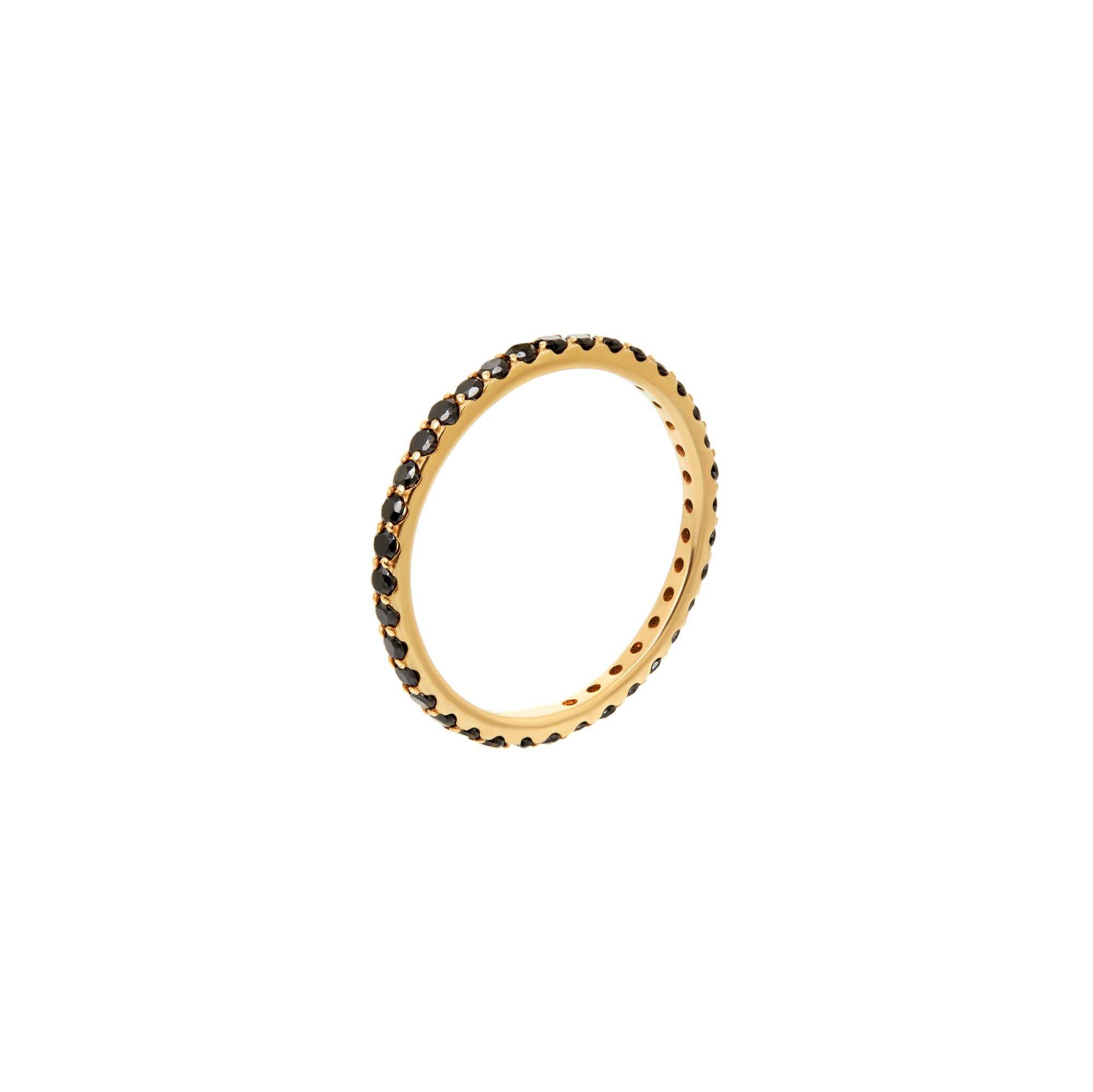 VIVA LA VIKA Кольцо Pave Tiny Ring – Gold Black