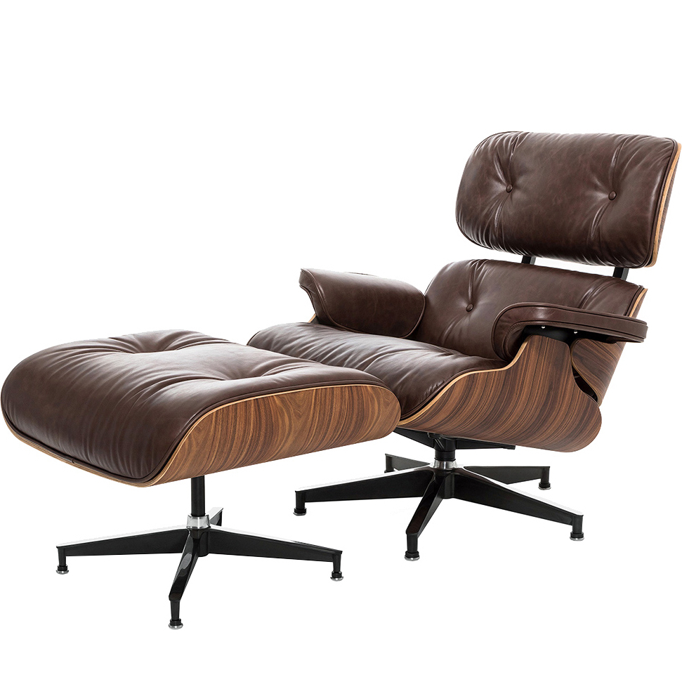 Кресло Eames Style Lounge Chair & Ottoman Premium