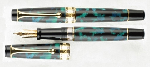 Ручка перьевая Aurora Optima Auroloide Emerald Green GT, F (AU-996-VF)