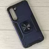 Противоударный чехол Strong Armour Case с кольцом для Samsung Galaxy S23 Plus (Синий)