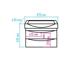 Тумба MISTY Элвис - 85 подвесная 2 ящ.  c умывальником