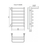 Полотенцесушитель электрический Terminus Полка П7 450x696, ТЭН HT-1 300W, левый/правый