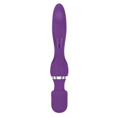 Фиолетовый двусторонний вибростимулятор G Motion Rabbit Wand - 25,4 см. - 