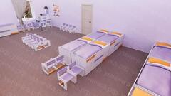 Детская кровать 2-ярусная «Космос» (ЛДСП, МДФ)