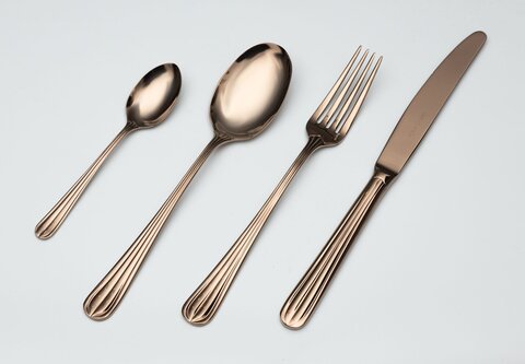 Набор столовых приборов на 6 персон 24 предмета Belo Inox Duo медный