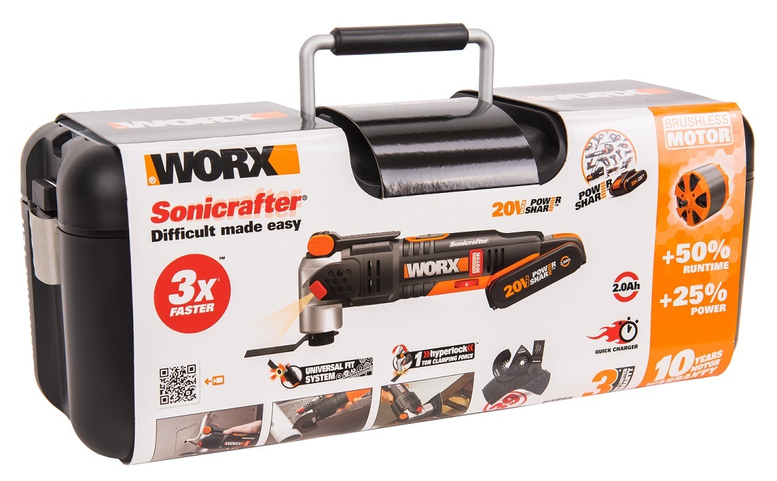 Реноватор аккумуляторный WORX WX693 20В, бесщеточный, 1*2,0Ач кейс