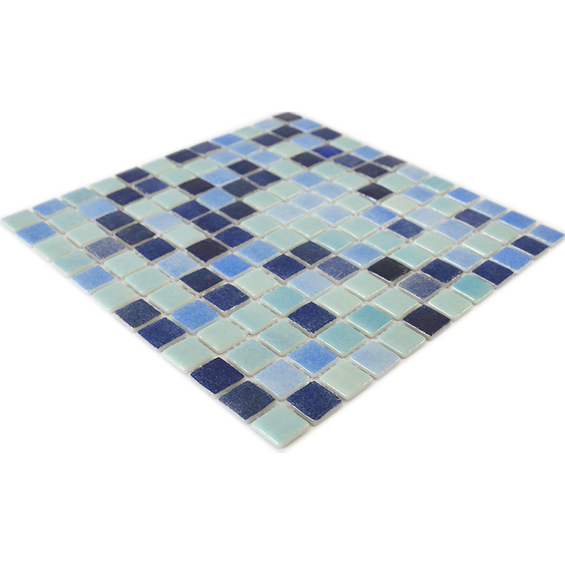 STP-BL022 Natural Мозаичная плитка из стекла Steppa синяя голубая глянцевая