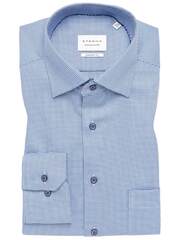 Сорочка мужская Eterna Comfort Fit 4158-E19K-14 из фактурной ткани в синей гамме
