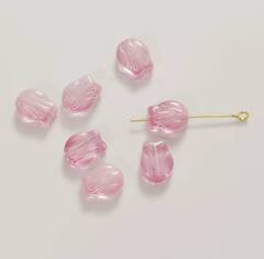 Подвеска Цветок роза, акрил, розовый 10*8 мм, Ф035