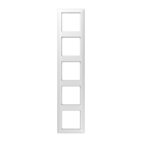 Рамка на 5 постов. Цвет Блестящий белый. JUNG AS. AS585BFWW