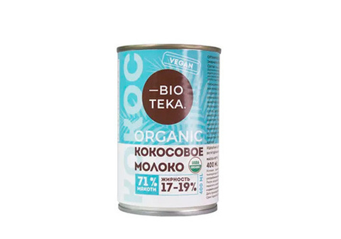 Органическое кокосовое молоко 17-19%, 400мл