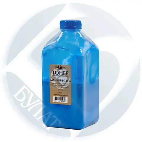 Тонер БУЛАТ s-Line MX-60, 61GTCA для Sharp MX-2630, 3050 (Голубой, банка 445г, тонер+девелопер)