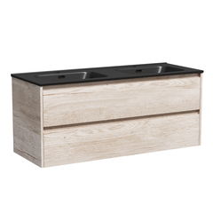Sancos LB120-2EG Тумба подвесная Libra 1190х450х500 c двумя ящиками оснащенными доводчиками скрытого монтажа с системой Soft close (плавного закрывания), c фрезерованными ручками по всей длине фасада, дуб галифакс натуральный фото