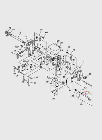 Штифт кронштейна лодочного мотора T15, OTH 9,9 SEA-PRO