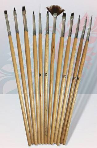 Rio Profi Набор кистей для дизайна с деревянной ручкой 12 шт