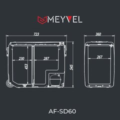 Компрессорный автохолодильник Meyvel AF-SD60 (Двухкамерный, 12V/24V, 60л)