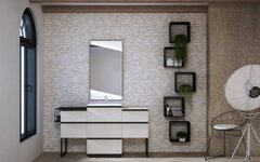Cezares 45051 QUBO Зеркало со встроенной LED подстветкой, реверсивное Nero opaco, 100x80 фото