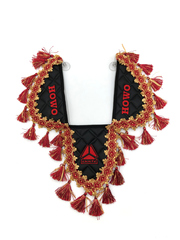 Вымпел тройной HOWO (экокожа, черный с красными кисточками)