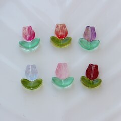 Подвеска Цветок роза, акрил, розовый 10*8 мм, Ф035