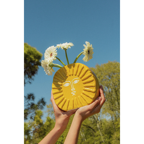 Ваза для цветов 18см Doiy Sun желтая