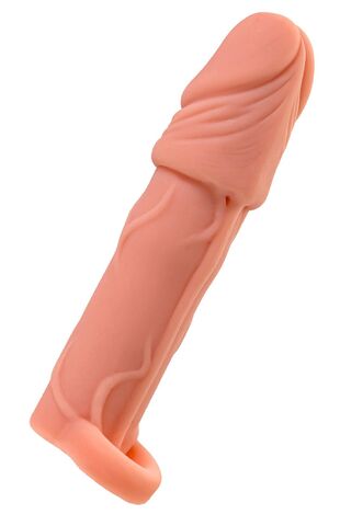 Телесная удлиняющая насадка с подхватом - 16 см. - ToyFa XLover 748037