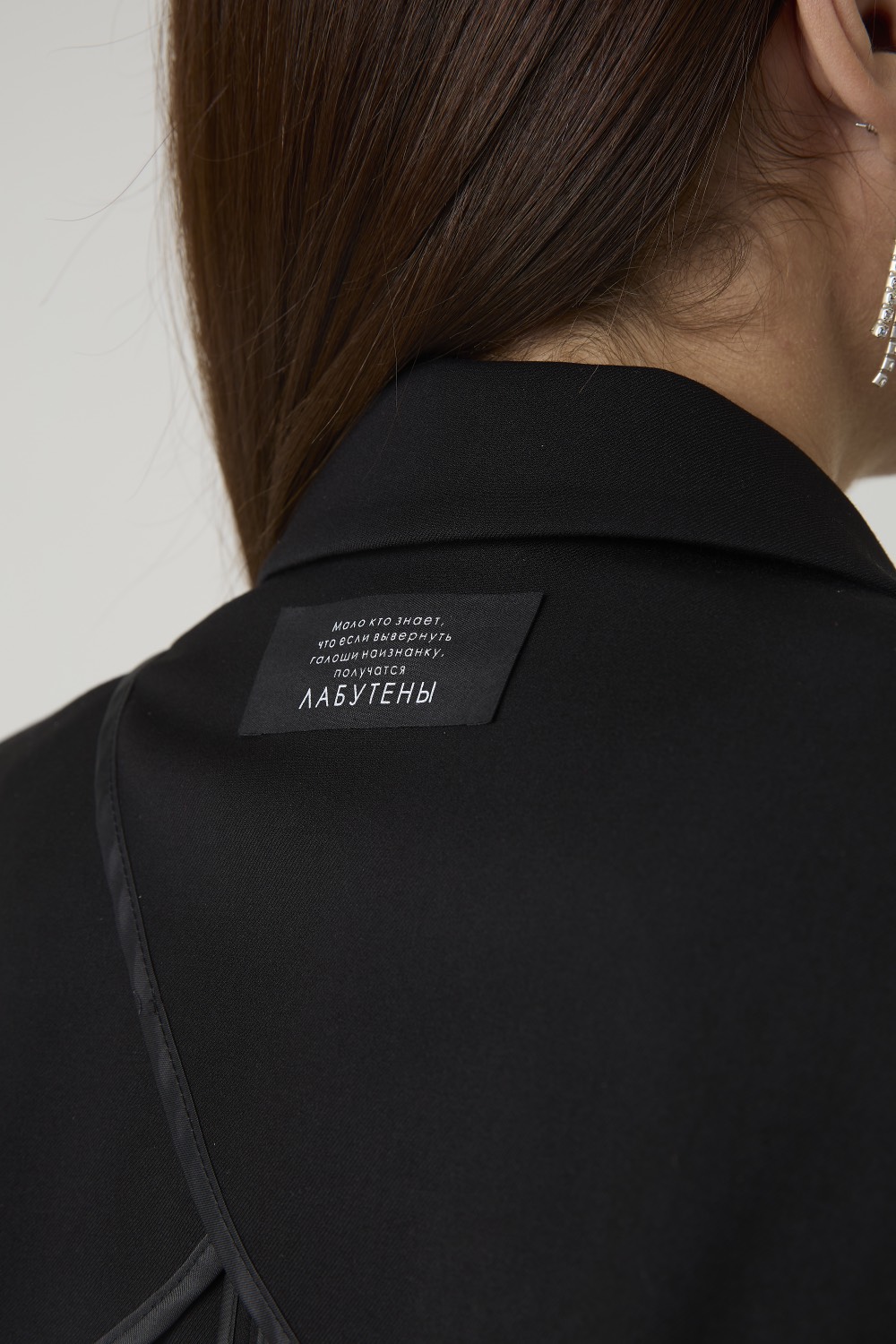 Жакет однобортный "Inside out", черный