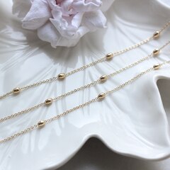 Цепочка с бусинами, звено 1,8*1,1 мм, позолота. 18 см А054-2 (18см)