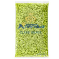 
          Бисер Alingar размер №8 вес 450 гр., салатовый глянец, непрозрачный, пакет