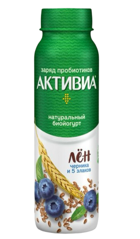 Йогурт Актибио питьев 260г черника 5 злаков льняное семя, шт