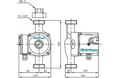 Циркуляционный насос Shinhoo BASIC 25-4S N 180 1x230V с 