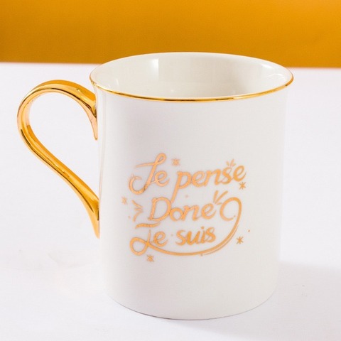 Керамическая кружка MR2-1, белый/зеленый/черный с золотом, 280 мл