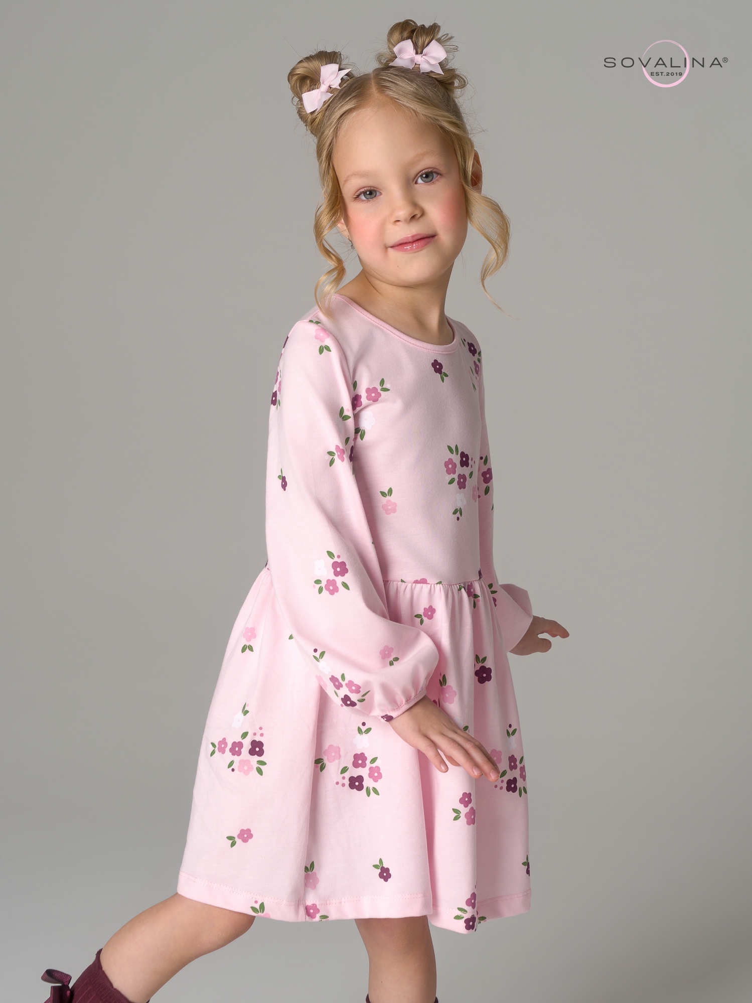 Платье Моана букетик принцессы роза