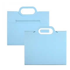 
          Папка-картотека Alingar, 332х302 мм, на резинке, прорезная ручка, пластик, 700 мкм, 11 отделений, голубой