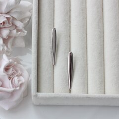 Швензы удлинённые Капля 32*5 мм с английским замком, родий, Ш132