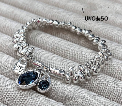 Браслет UNOde 50 с аквамариновыми подвесками