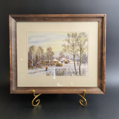 Картинка художницы Татьяны Дедовой в рамке под стеклом. Акварель.