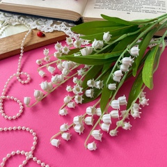 Ландыши искусственные из мягкого пластика, реалистичные, 35 см, набор 5 веток