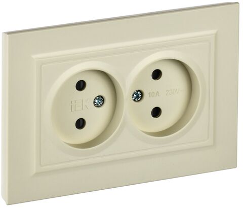 BRITE Роз. 2-я без з/к с з/ш 10А в сб. РСш12-2-БрКр беж. IEK