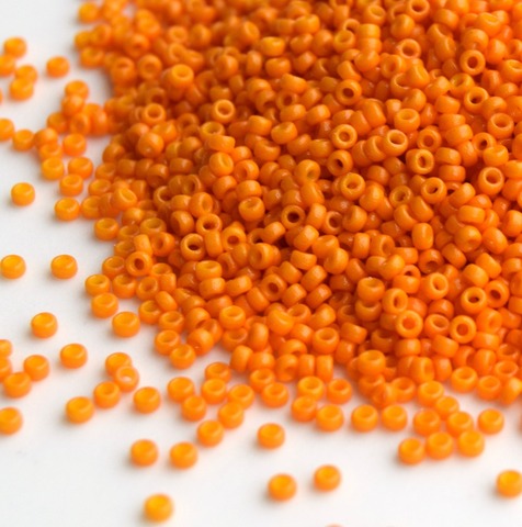 RR-4454 Бисер круглый Миюки 11/0 Кумкват непрозрачный /Miyuki round 11/0 Duracoat opaque kumquat