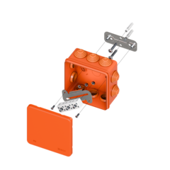 Коробка огнестойкая E45 100x100x50мм с клеммниками 6 полюсов 0,5-4мм2 IP55 HF EKF