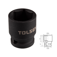 TOLSEN (TT18222) Головка торцевая ударная шестигранная 1/2", 22 мм